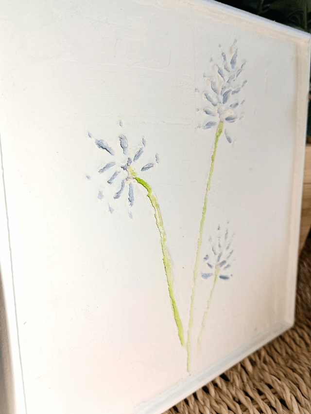 CADRE FLEURI BLEU