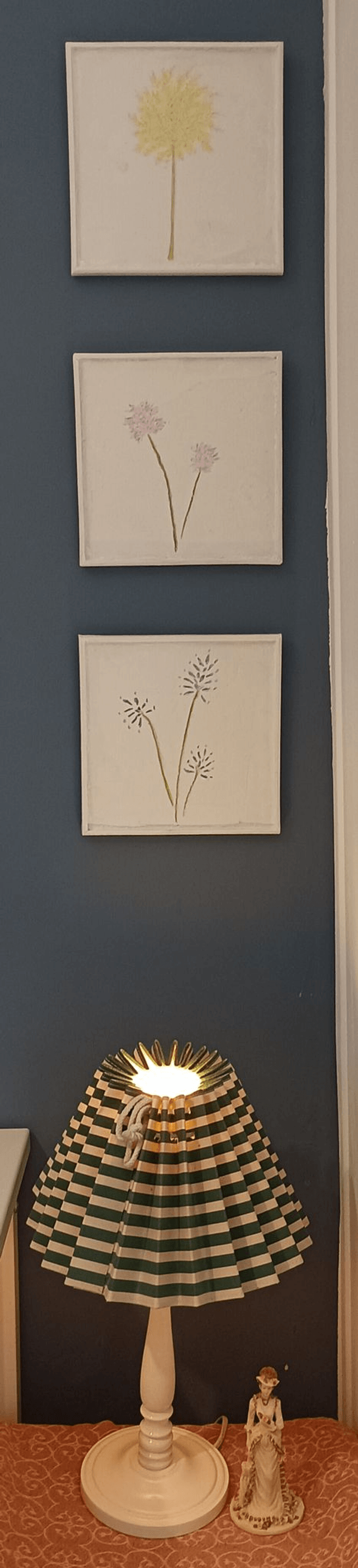 CADRE FLEURI BLEU