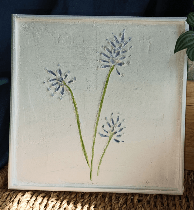 CADRE FLEURI BLEU