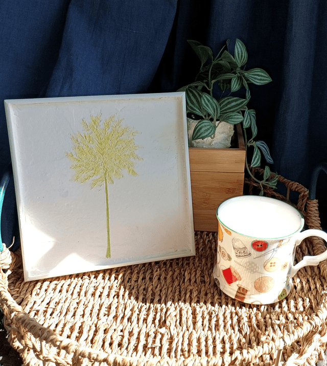 CADRE FLEURI JAUNE